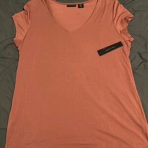 Tahari Short Sleeve Crewneck Tee in Coral